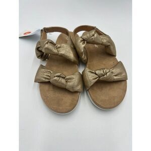 Brand New Cat & Jack Girl's Elena Metallic Footbed Sandals Size 3‎